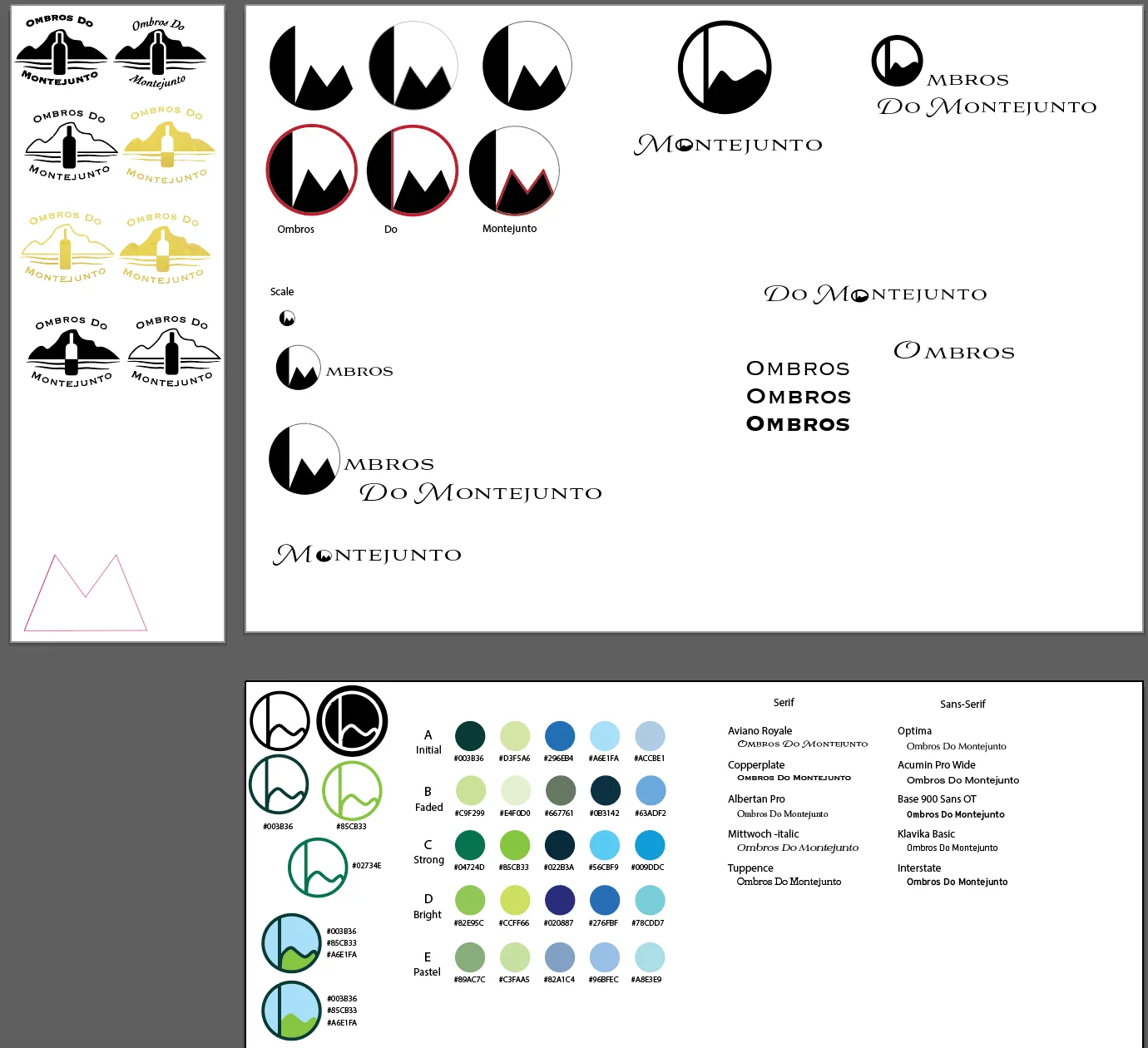 a screenshot of the branding page, showing logo options and color palettes