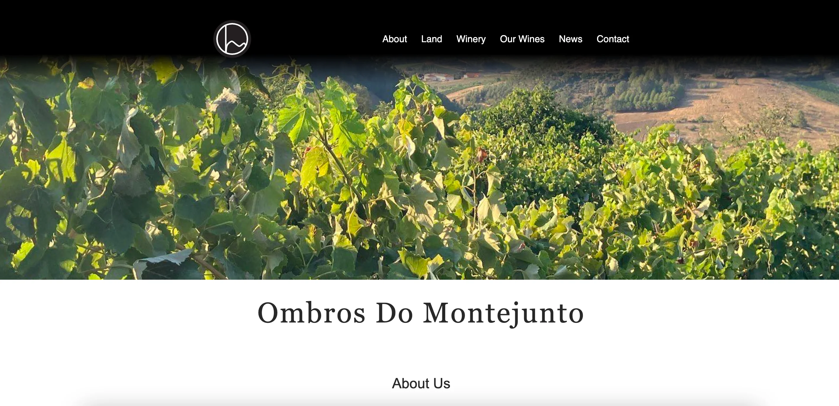 A screenshot of Ombros do Montejunto webpage
